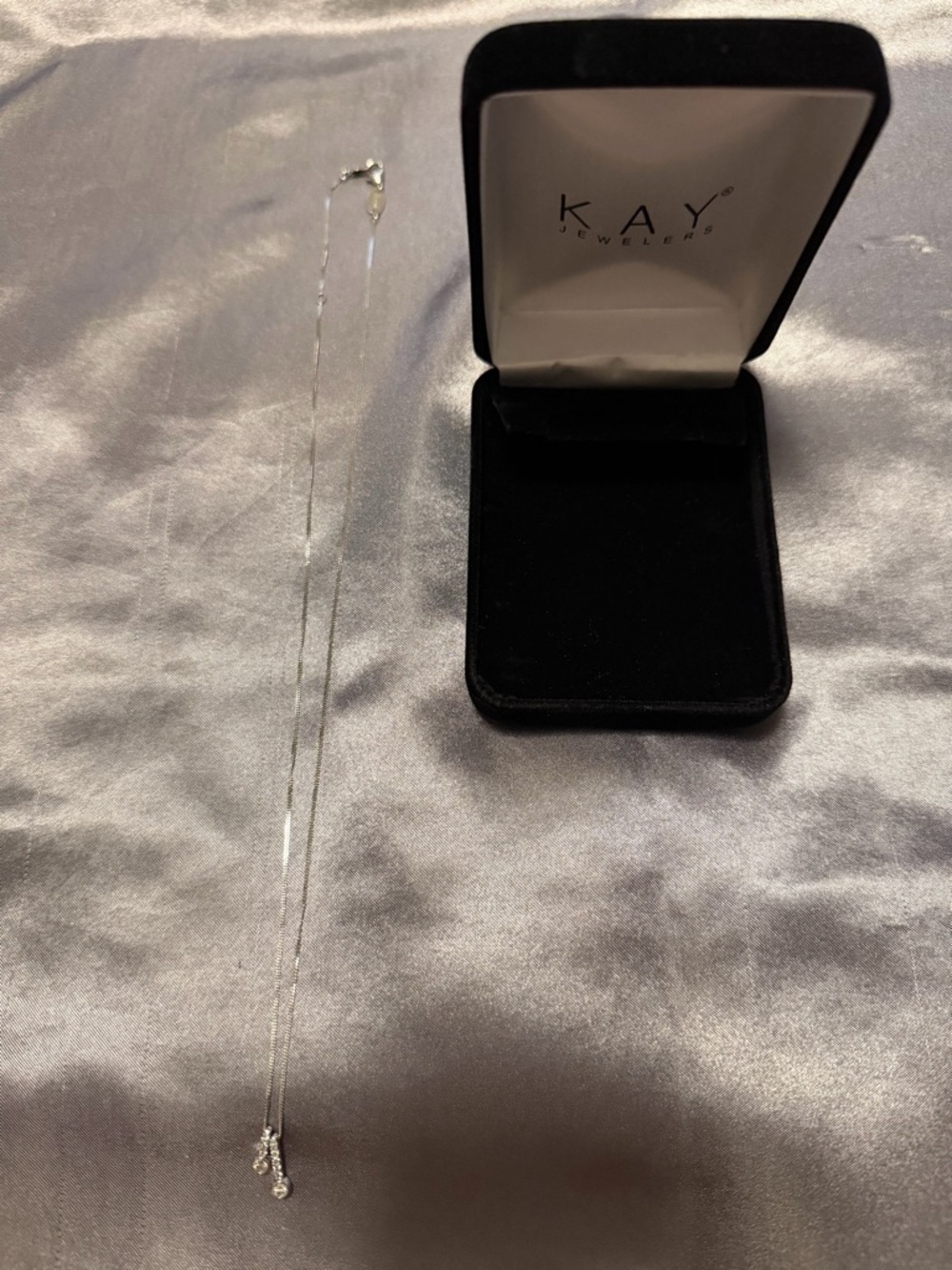 KAY Jewelers Sterling Silver Necklace with Clear Stones - Picture 3 of 3